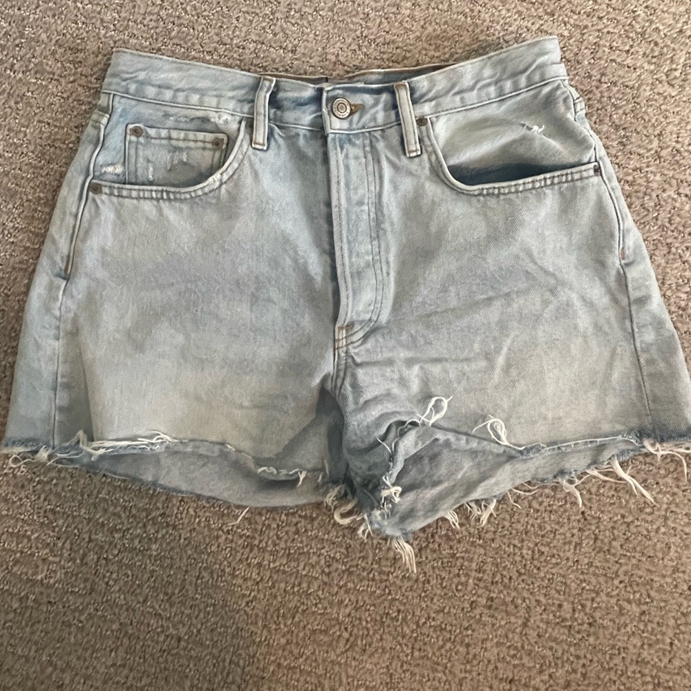 Zara light wash denim short